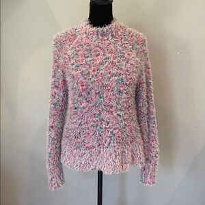 Multicolor Fuzzy Sweater pink and blue